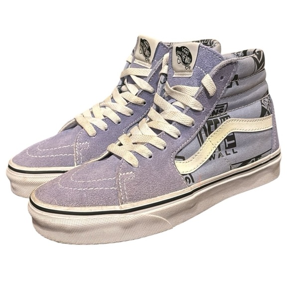 Vans High Top Hi Logo Mix lavender Gray Blue and White Skate Shoes - Picture 1 of 11